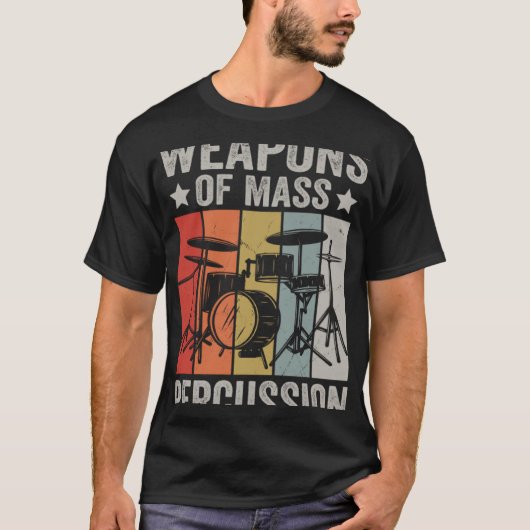 Drummer Percussie Retro  T-shirt (Voorkant)
