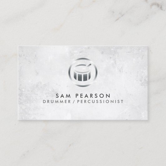 Drummer Percussionist Drum Icon Carte de visite (Devant)