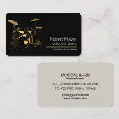 Drummer Percussionist Gold Drum Set Music Event Visitekaartje (Voorkant / Achterkant)