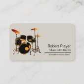 Drummer Percussionist met Drum Set Music Event Visitekaartje (Voorkant)