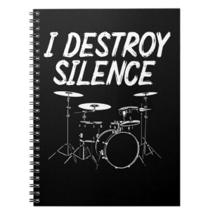 Drummer Quote Drumset Rock Band Drum Musician Notitieboek