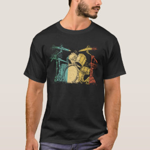 Drummer Retro drumstel Drummers Mannen Drummi T-shirt