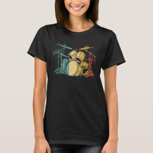 Drummer Retro  drumstel Drummers Mannen Drummi T-shirt