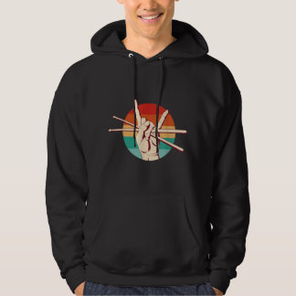 Drummer Retro Sunset die muziek afspeelt  Hoodie