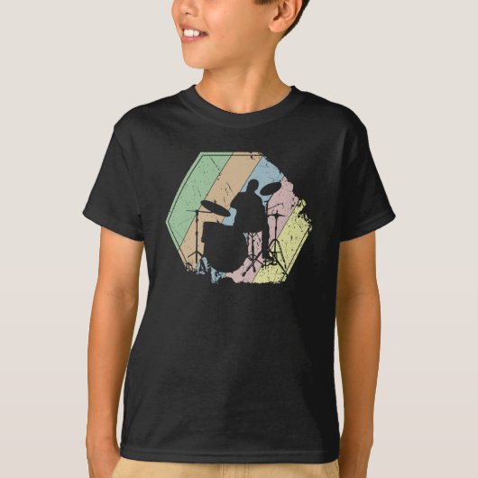 Drummer Retro T-shirt (Voorkant)