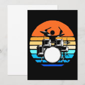 Drummer Retro Vintage Kaart (Voorkant / Achterkant)