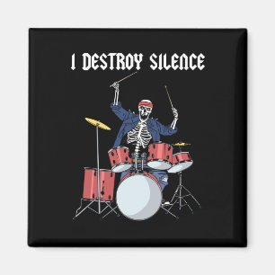 Drummer Rock Music Band Drums I Destroy Silence Magneet