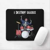 Drummer Rock Music Band Drums I Destroy Silence Muismat (Met muis)