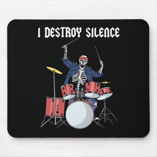 Drummer Rock Music Band Drums I Destroy Silence Muismat (Voorkant)