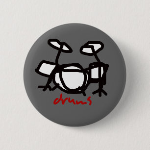drummer - rockmuziek ronde button 5,7 cm