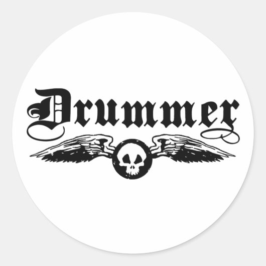 Drummer Ronde Sticker (Voorkant)