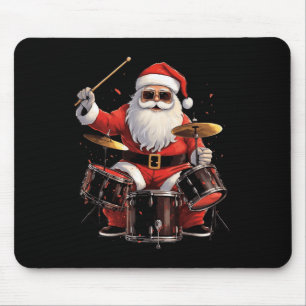 Drummer Santa speelt drums Funny Christmas Drumme Muismat