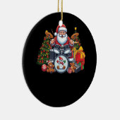 Drummer Santa Spelen Drums Kerstmis Drummen San Keramisch Ornament (Rechts)