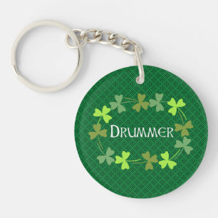 Drummer Shamrock Oval Sleutelhanger