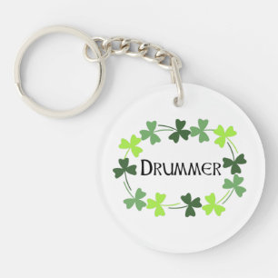 Drummer Shamrock Oval Sleutelhanger