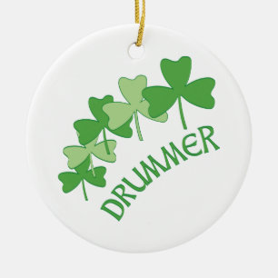 Drummer Shamrocks geschetst Keramisch Ornament