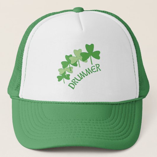 Drummer Shamrocks geschetst Trucker Pet (Voorkant)