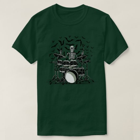 Drummer Skeleton Geweldige design T-shirt (Design voorkant)