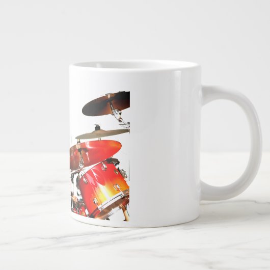 Drummer steekt in echte luchtschaduwdrums extra grote beker (Rechts)