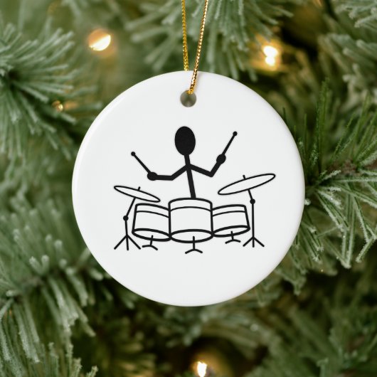 Drummer Stick Figuur Keramisch Ornament (Boom)