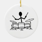 Drummer Stick Figuur Keramisch Ornament (Achterkant)