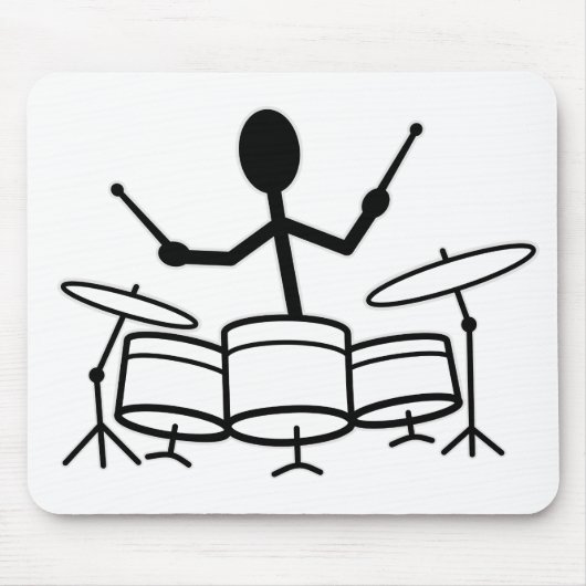 Drummer Stick Figuur Muismat (Voorkant)