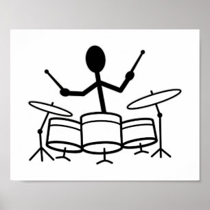 Drummer Stick Figuur Poster