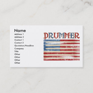 Drummer-T - shirts - Vlaggenschotel Verenigde Stat Visitekaartje