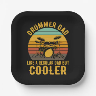 Drummer Vader Als Een Gewone Vader Maar Cooler Papieren Bordje