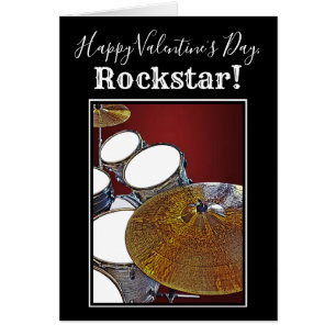Drummer Valentine Card Drum Kit Rockstar Snare