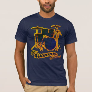 Drummer van de band donkerblauw t-shirt