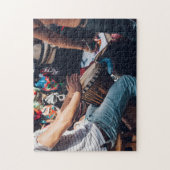 Drummer van Maskers Jigzaag Legpuzzel (Verticaal)