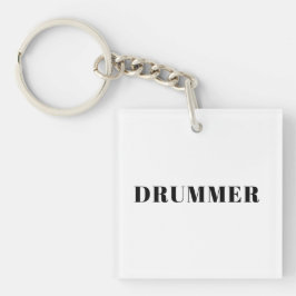 Drummer vierkante sleutelhanger