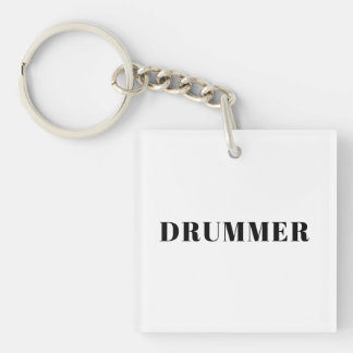 Drummer vierkante sleutelhanger