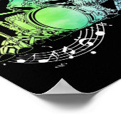 Drummer Waterverf Drummer Musician Drumsticks Poster (Hoek)