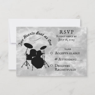 Drummer Wedding RSVP Musician Wedding Drum Kit