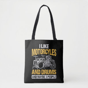Drummers drummen ik hou van motorfietsen en drums draagtas