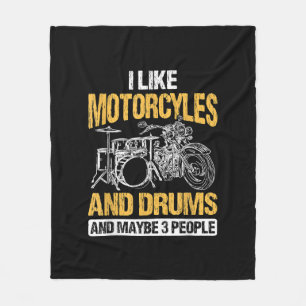 Drummers drummen ik hou van motorfietsen en drums fleece deken
