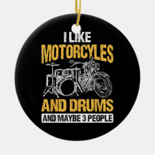 Drummers drummen ik hou van motorfietsen en drums keramisch ornament