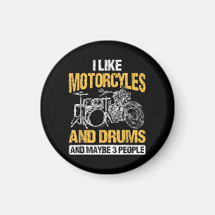 Drummers drummen ik hou van motorfietsen en drums magneet
