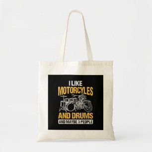 Drummers drummen ik hou van motorfietsen en drums tote bag