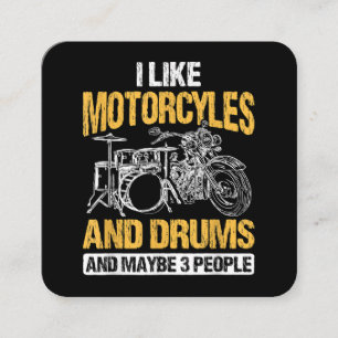 Drummers drummen ik hou van motorfietsen en drums vierkante visitekaartje