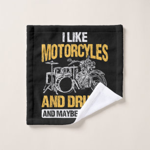 Drummers drummen ik hou van motorfietsen en drums washandje