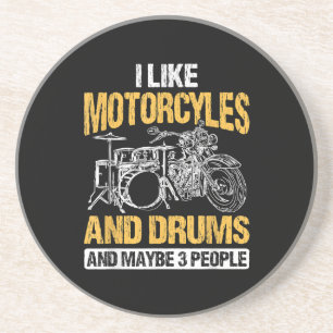 Drummers drummen ik hou van motorfietsen en drums zandsteen onderzetter