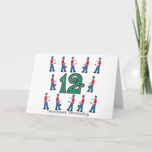 Drummers Drumming Feestdagen Kaart (Voorkant)