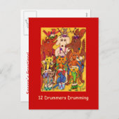 Drummers Drumming Feestdagenkaart (Voorkant / Achterkant)