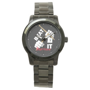 Drummers Funny Beat It Music Personalized Horloge