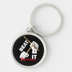 Drummers Funny Beat It Music Personalized Sleutelhanger