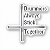 Drummers plakken samen sticker (Voorkant)