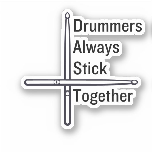 Drummers plakken samen sticker (Voorkant)